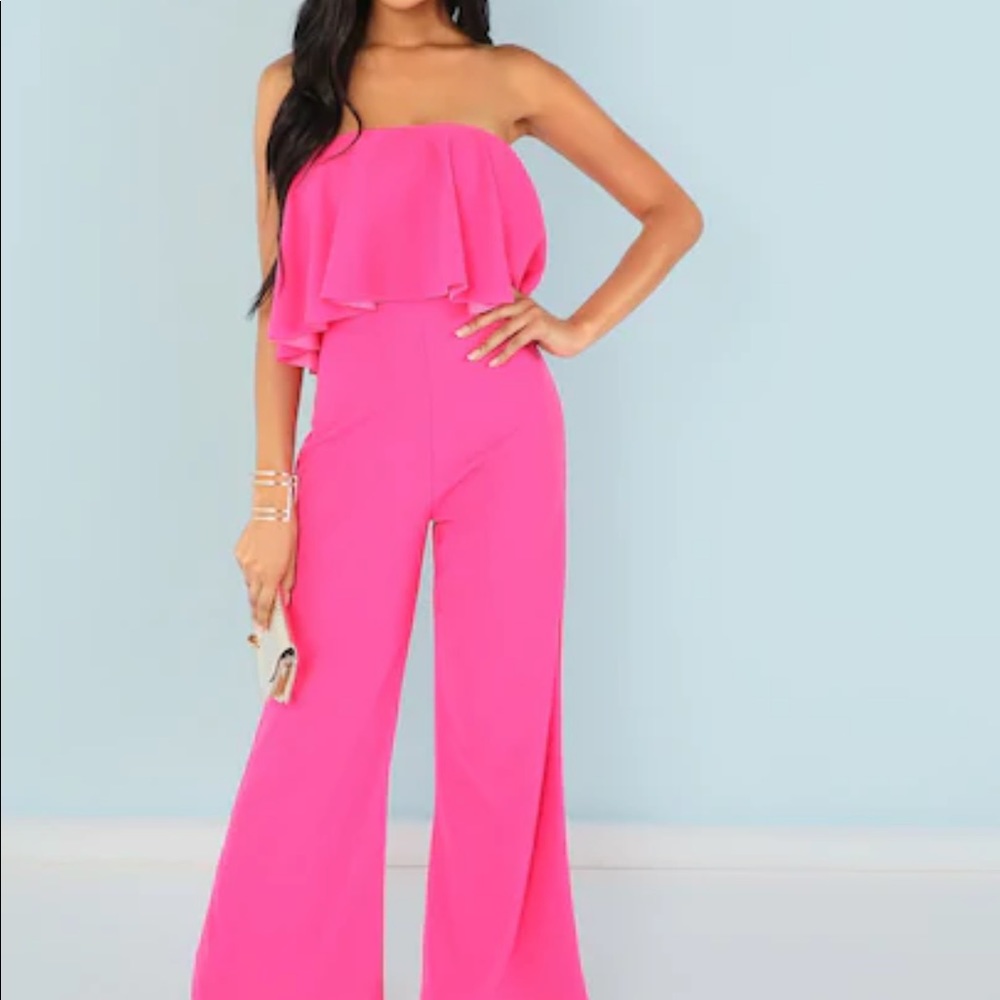 Hot pink jumpsuit